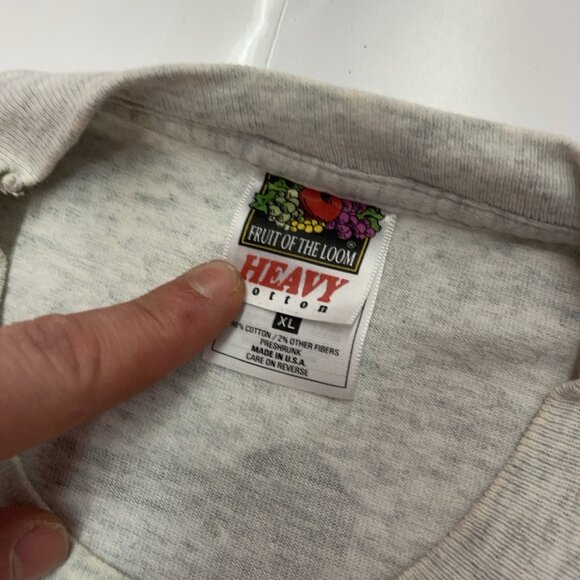 Vintage 90s Fruit of the Loom Heavy Cotton T-Shirt XL Made in USA Scuba Vacation - Picture 4 of 12